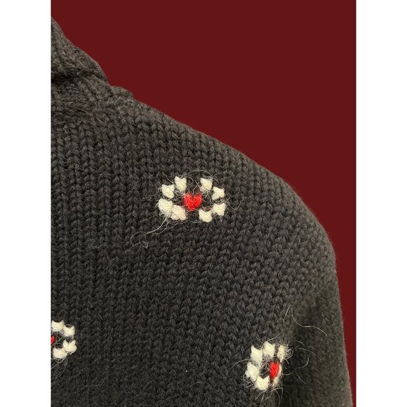 Vintage Jones New York Snowflake Wool Mohair Fair Isle Turtleneck Sweater 90s - Picture 6 of 6